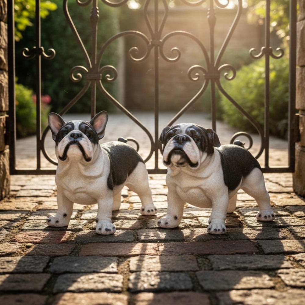 Farmwood Animals - Chien bouledogue debout en résine Bouledogue anglais - Imagen 2