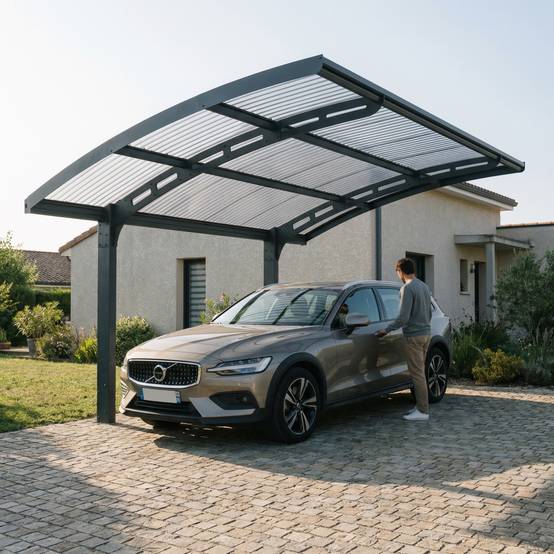 Canopia - Canopia Carport Arizona Wave 4,95 x 2,89 m Gris, toiture Gris - Image 2