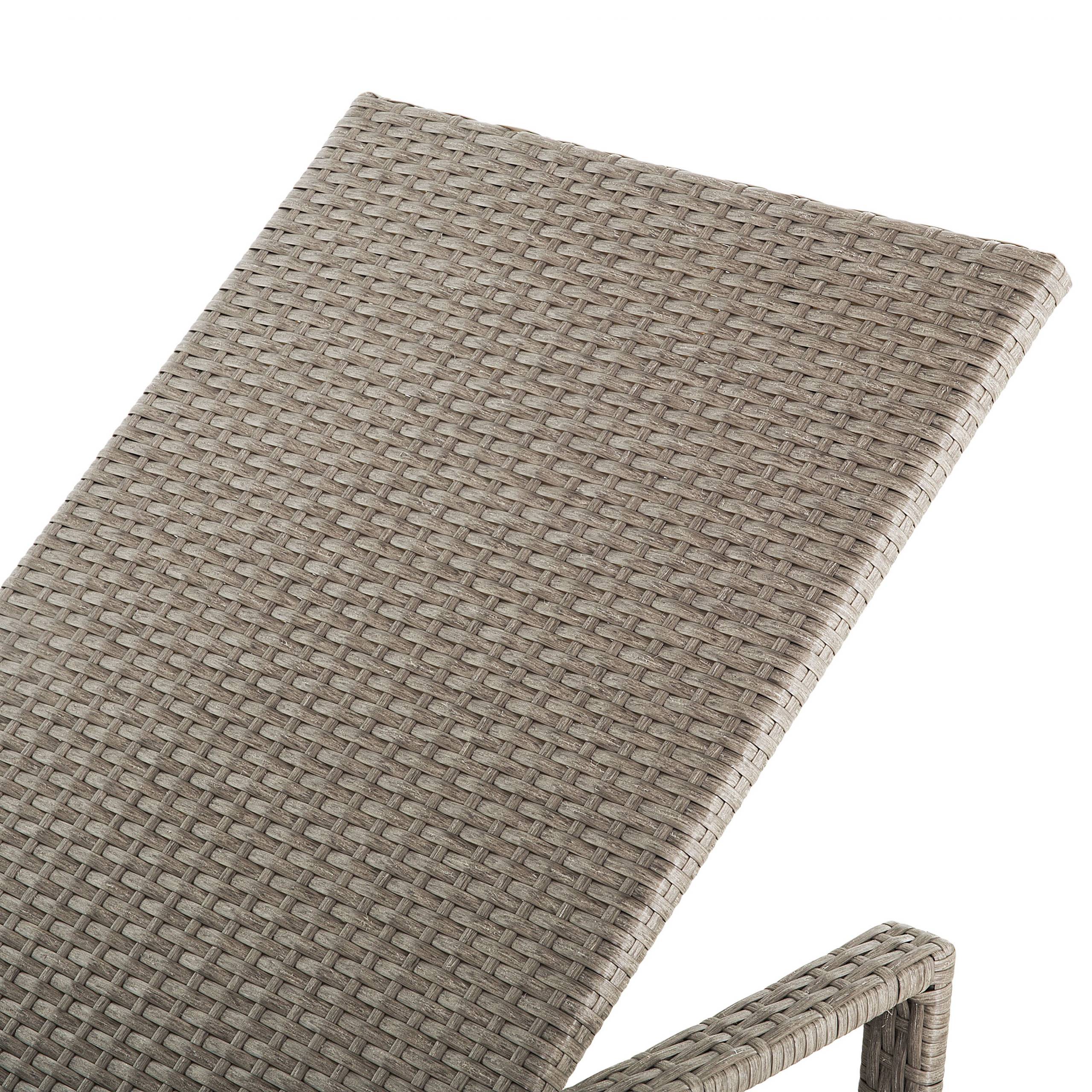 Beliani - Chaise Longue Bain de Soleil avec Dossier Réglable en Rotin Marron avec Coussin Gris Design Intemporel et Moderne pour Jardin ou Terrasse Beliani - Imagen 8