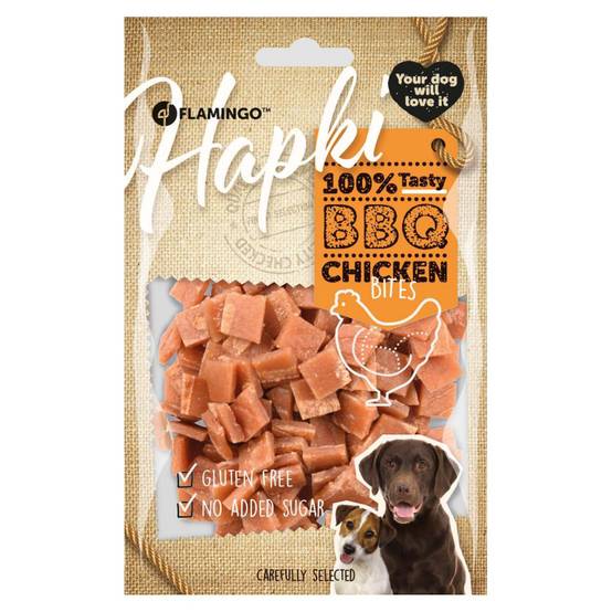 Friandise morceaux de poulet Hapki BBQ pour chien 85 g sans gluten . - Image 2