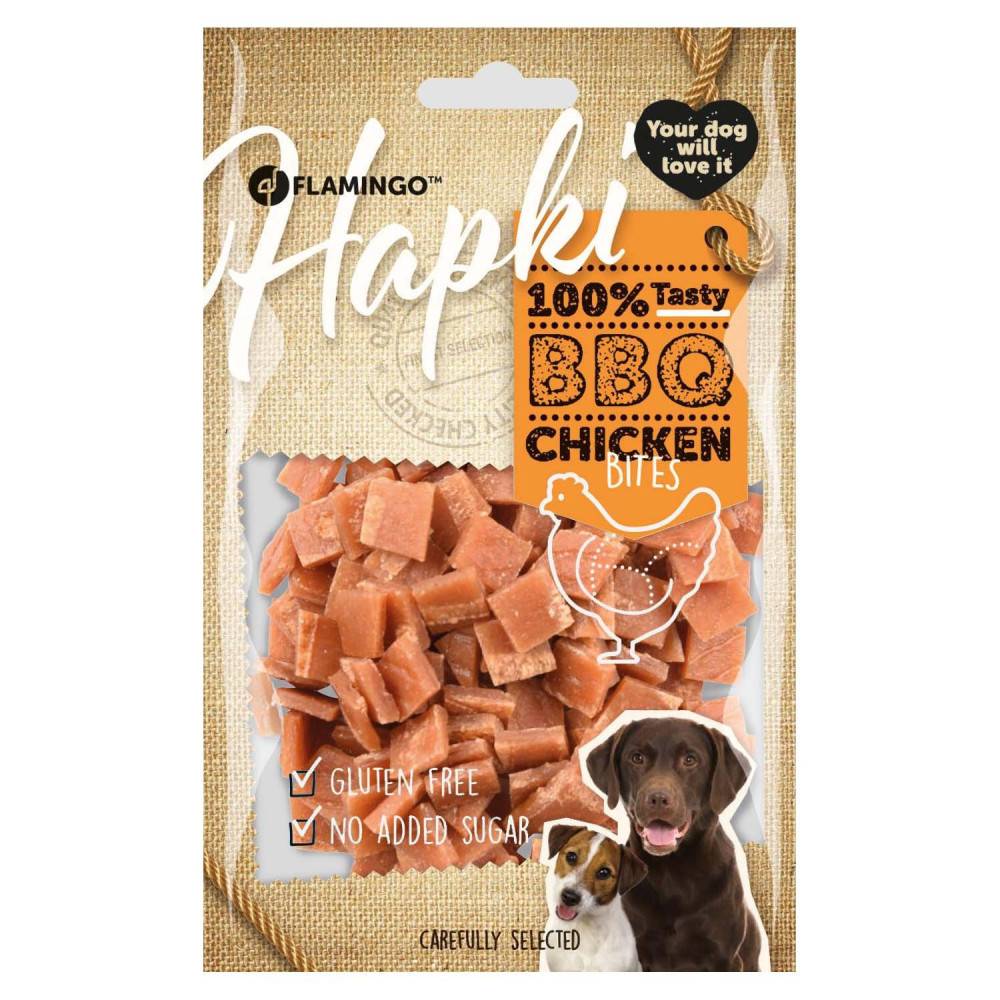 Friandise morceaux de poulet Hapki BBQ pour chien 85 g sans gluten . - Imagen 2