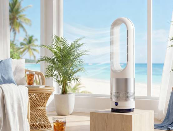 Ventilateur chauffant sans pales avec oscillation et 8 vitesses - Purline - Image 2