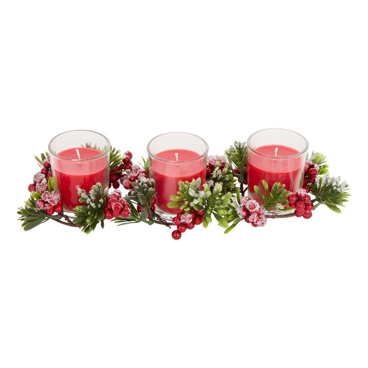 Feeric Christmas - Lot de 3 bougies parfumées centre de table rouge 45 g - Feeric Lights & Christmas - Image 1