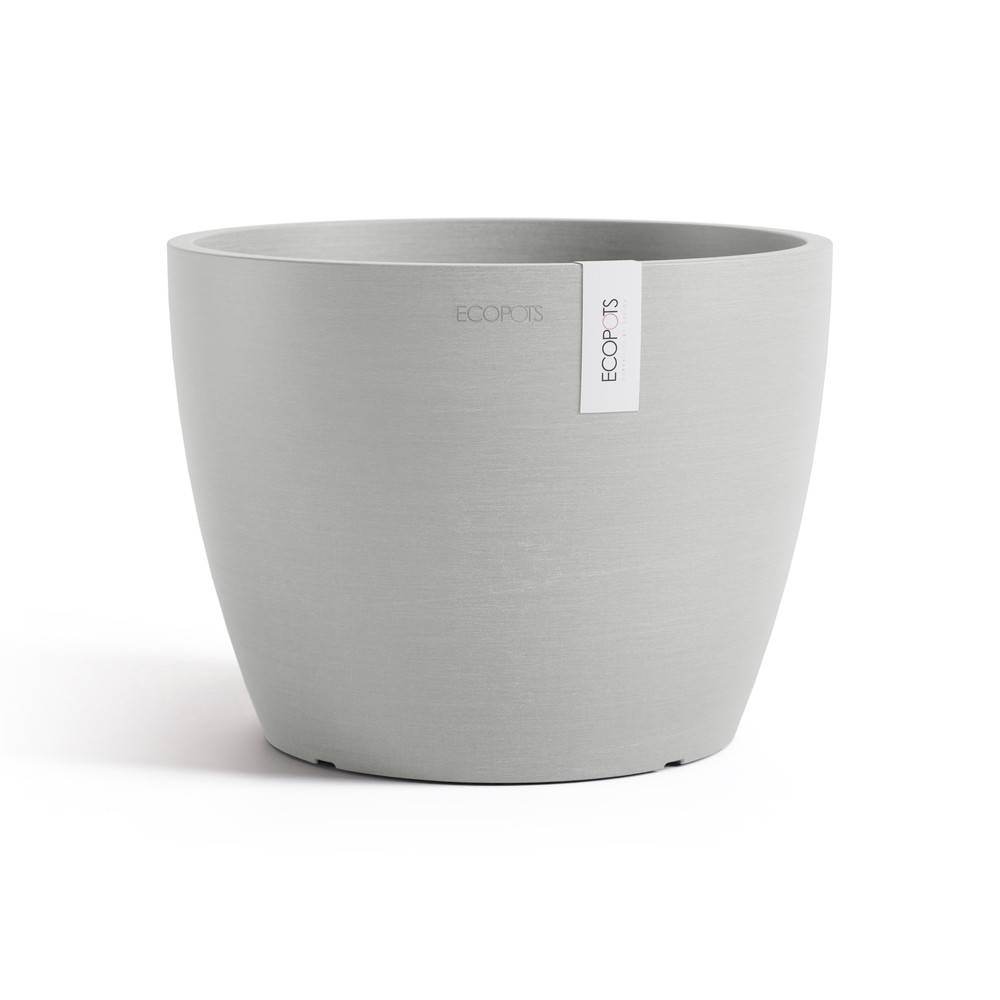 Ecopots - Pot Rond Stockholm 24 Blanc Gris - Ø 23,2 x H. 17,6 cm - 5,4 L ECOPOTS - Imagen 2