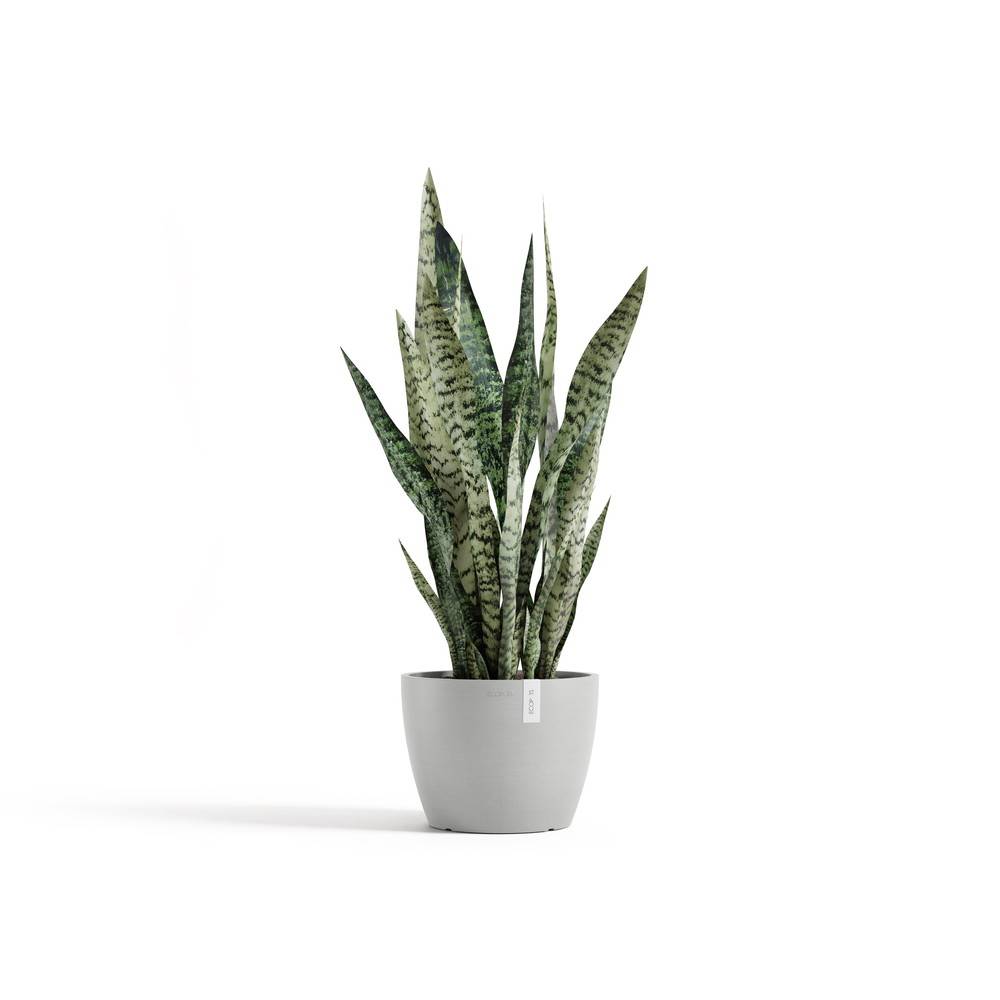 Ecopots - Pot Rond Stockholm 24 Blanc Gris - Ø 23,2 x H. 17,6 cm - 5,4 L ECOPOTS - Imagen 1