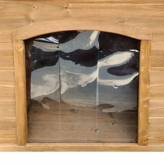 Niche en bois chalet pour chien - Taille L - Toit PVC - Image 8