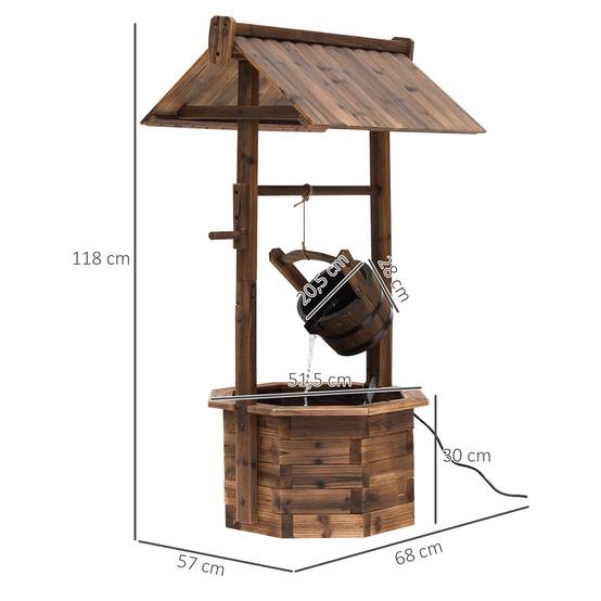 PANGIVO - Fontaine de jardin bois marron 68 x 57 x 118 cm - PANGIVO - Image 5