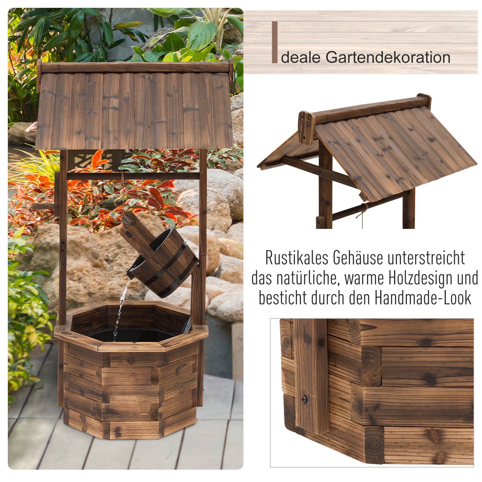 PANGIVO - Fontaine de jardin bois marron 68 x 57 x 118 cm - PANGIVO - Image 9