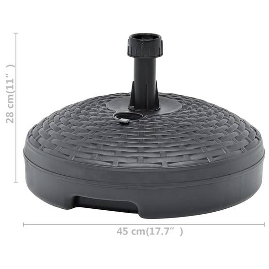 ComfortXL - Pied de Parasol Remplissable Sable Eau 20 L Plastique Rotin pour Extérieur Anthracite – ComfortXL Outdoor Living - Image 6