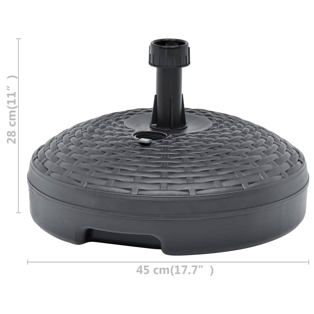 ComfortXL - Pied de Parasol Remplissable Sable Eau 20 L Plastique Rotin pour Extérieur Anthracite – ComfortXL Outdoor Living - Image 6