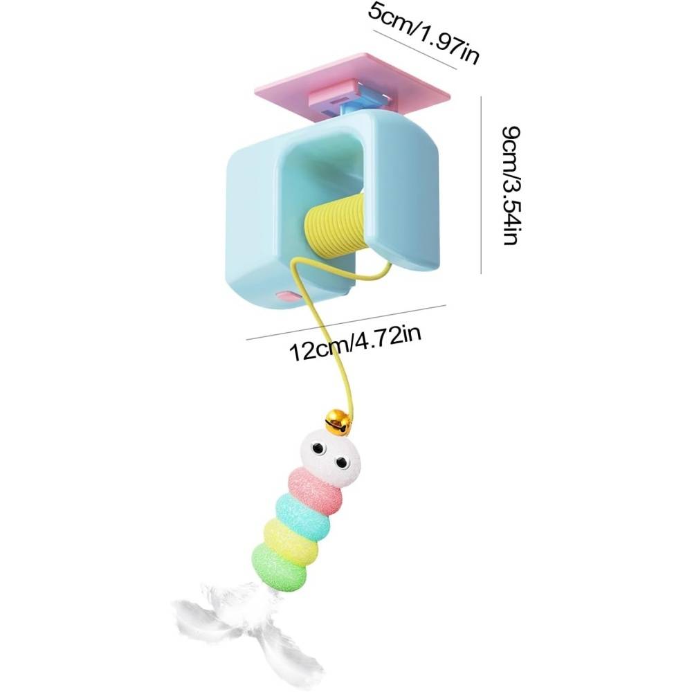 Jouet Pour Chats Et Chatons Suspendu à Porte avec Levage Électrique et Installation Facile Bleue - Lytech - Image 5