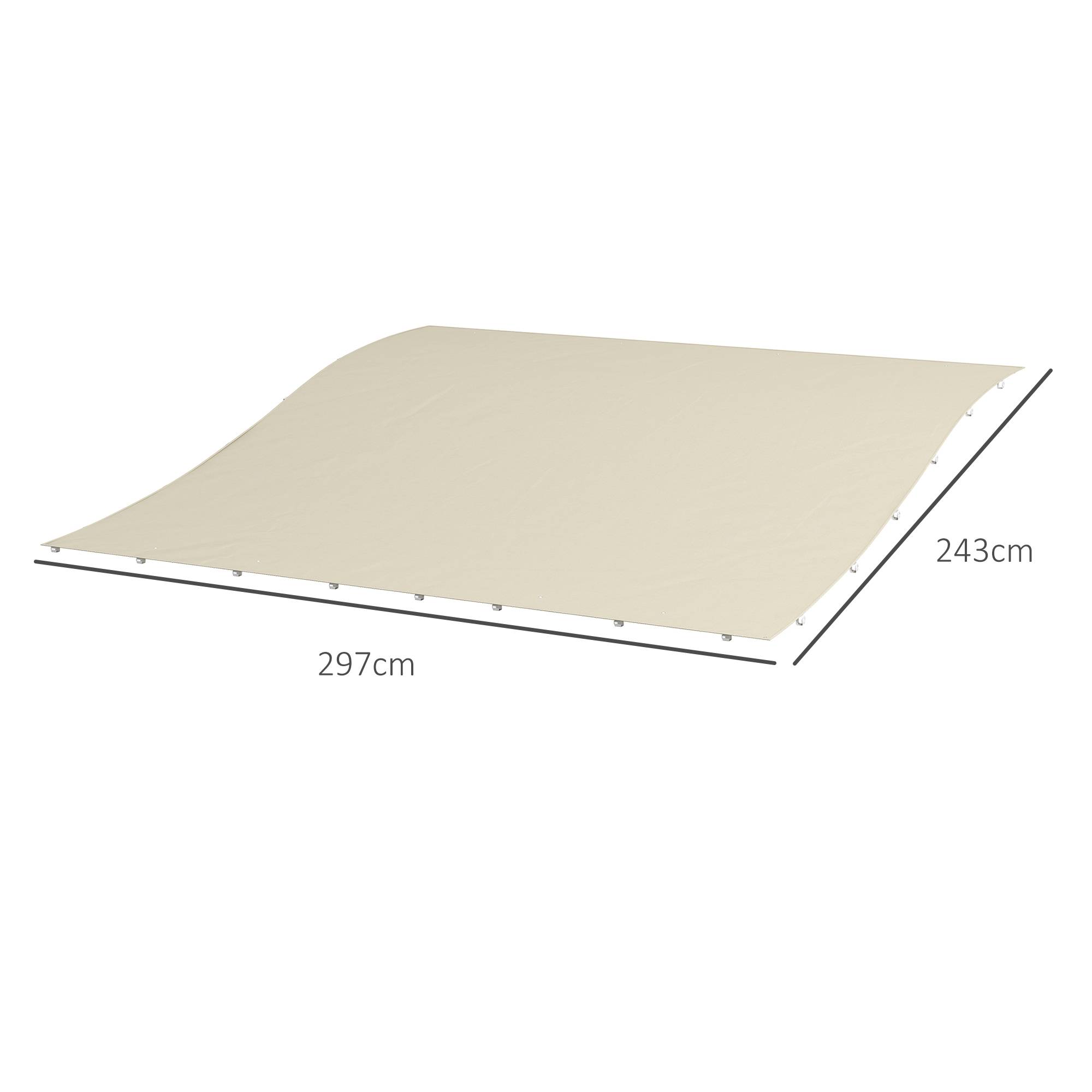 Toile de rechange pour pergola polyester toit rétractable jardin 3x2.5m beige - ComfortXL Outdoor Living - Image 5