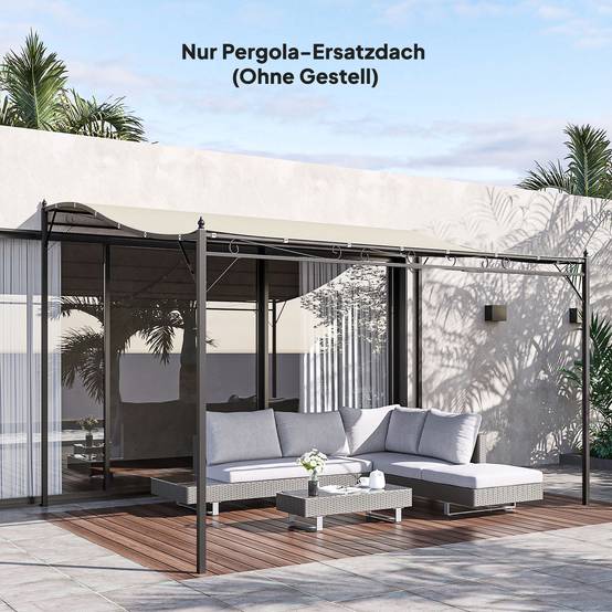 Toile de rechange pour pergola polyester toit rétractable jardin 3x2.5m beige - ComfortXL Outdoor Living - Image 10
