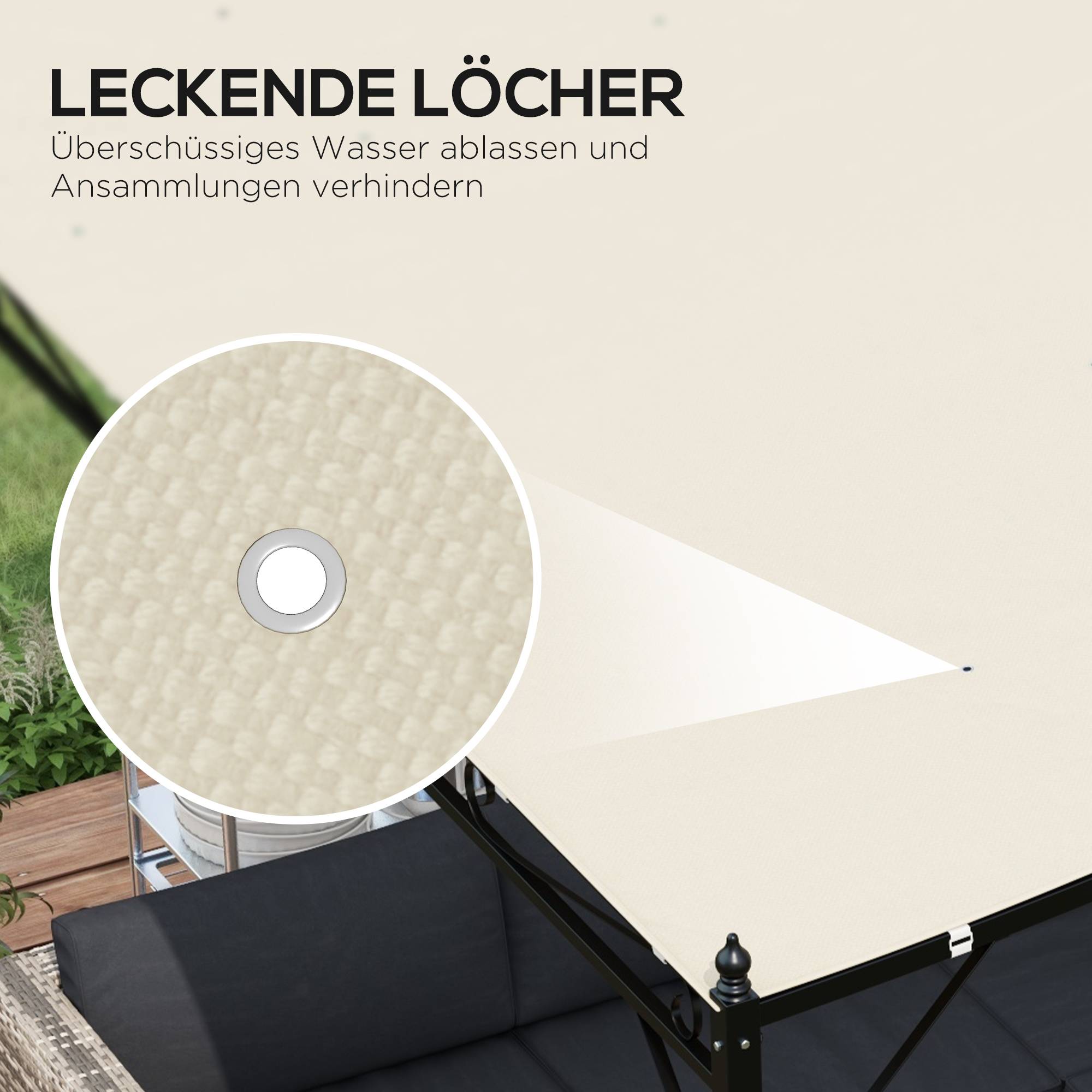 Toile de rechange pour pergola polyester toit rétractable jardin 3x2.5m beige - ComfortXL Outdoor Living - Image 7