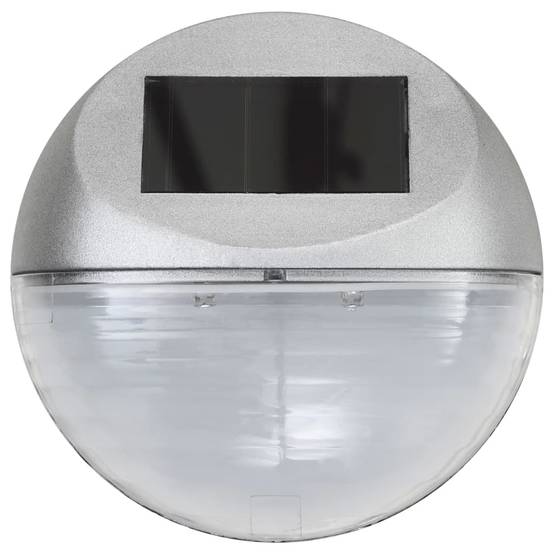 Lampe d'extérieur - Lampe de jardin solaire murale à LED 12 pcs Rond Argenté - Image 4