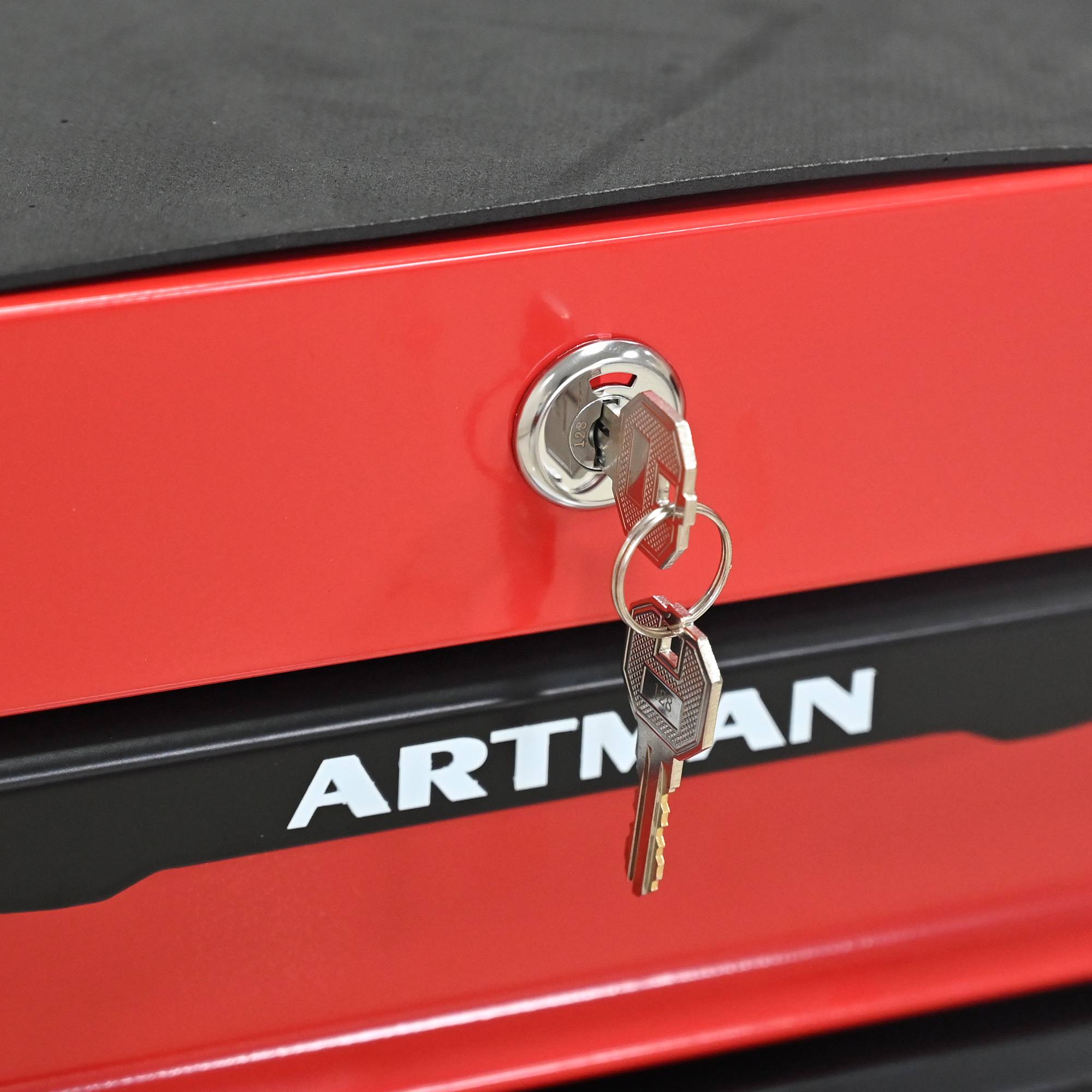 Servante d'atelier Acier Garage 5 Tiroirs Roulante Verrouillable Rouge Noir - ComfortXL Outdoor Living - Image 10