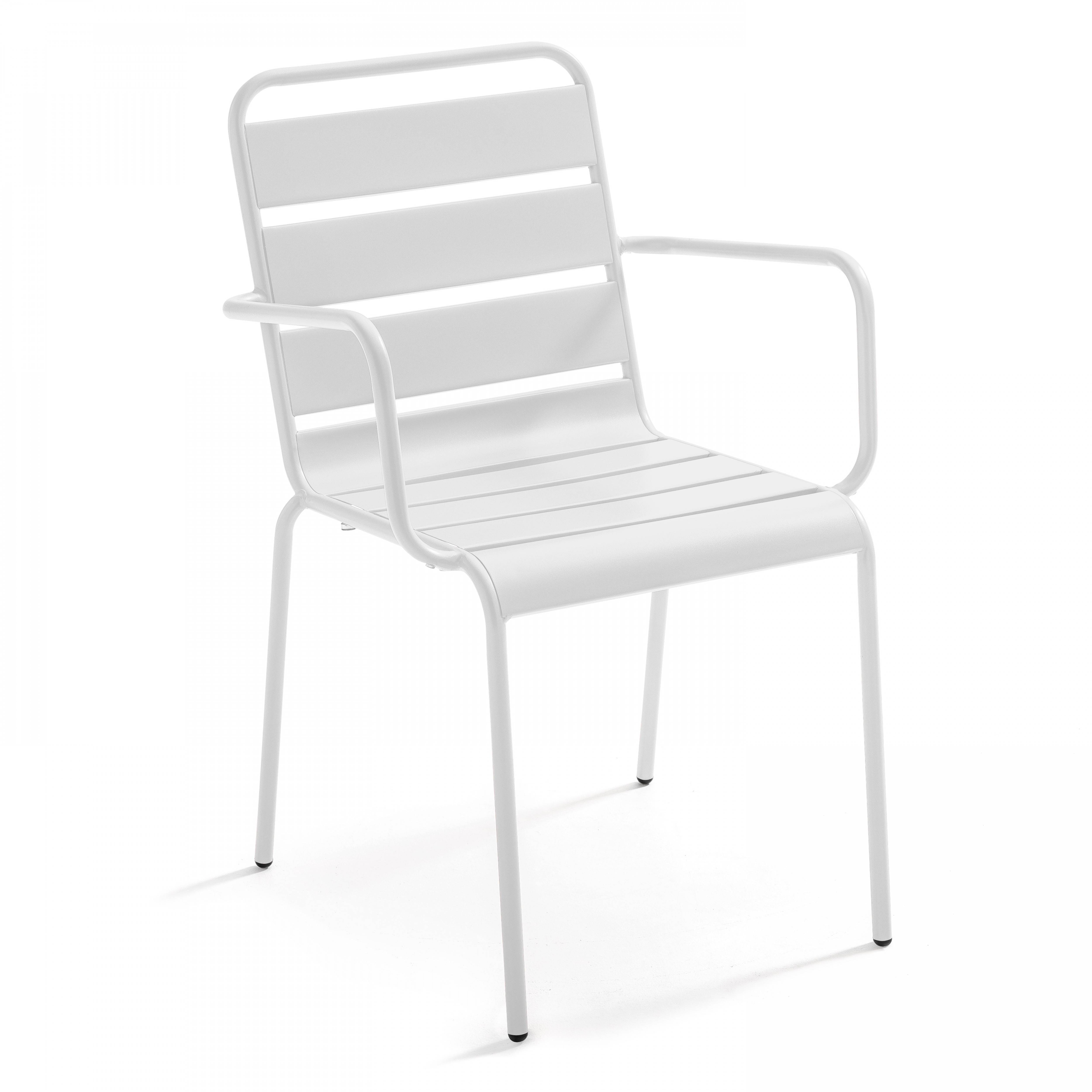 Oviala - Fauteuil de jardin en métal blanc Palavas - Oviala - Imagen 1