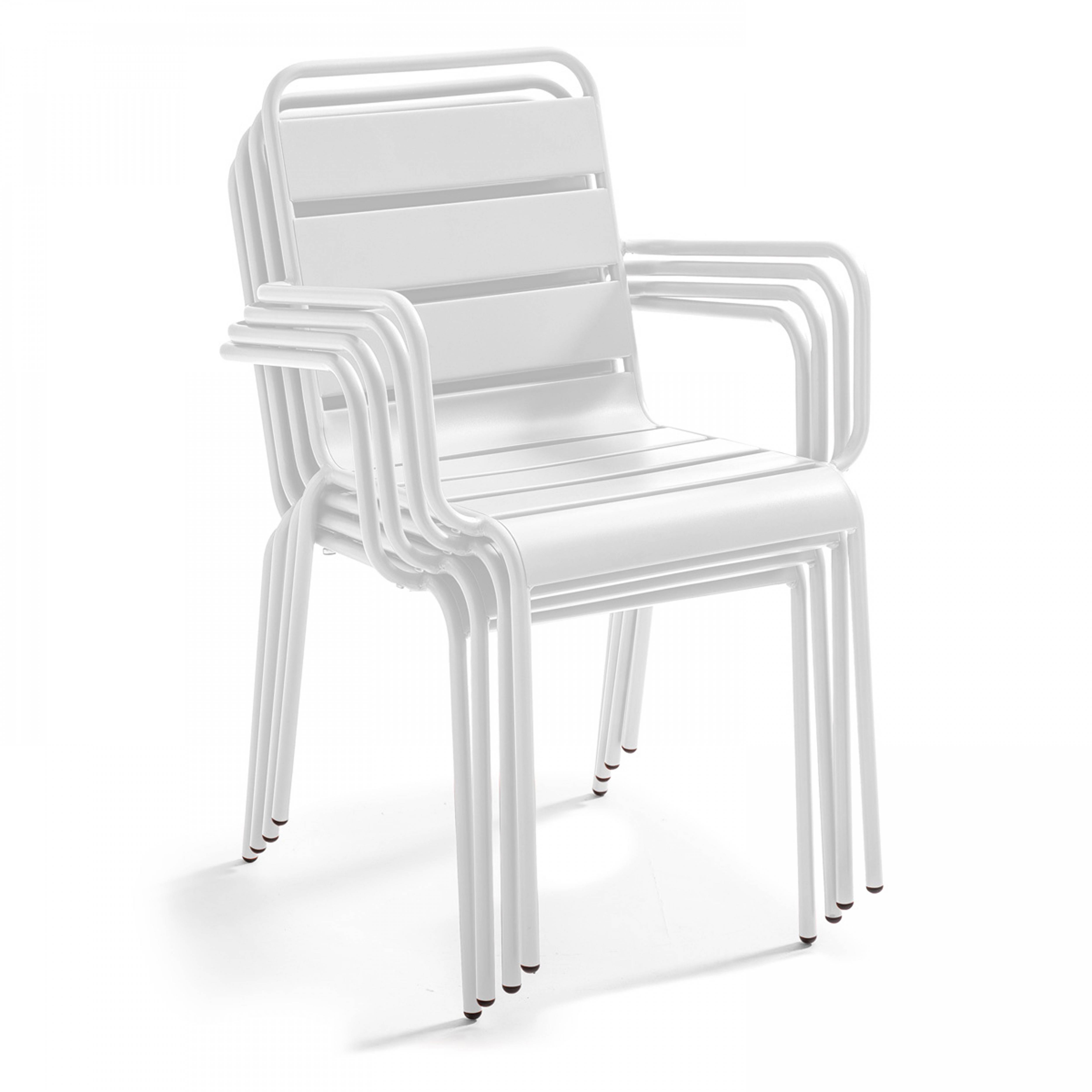 Oviala - Fauteuil de jardin en métal blanc Palavas - Oviala - Imagen 4