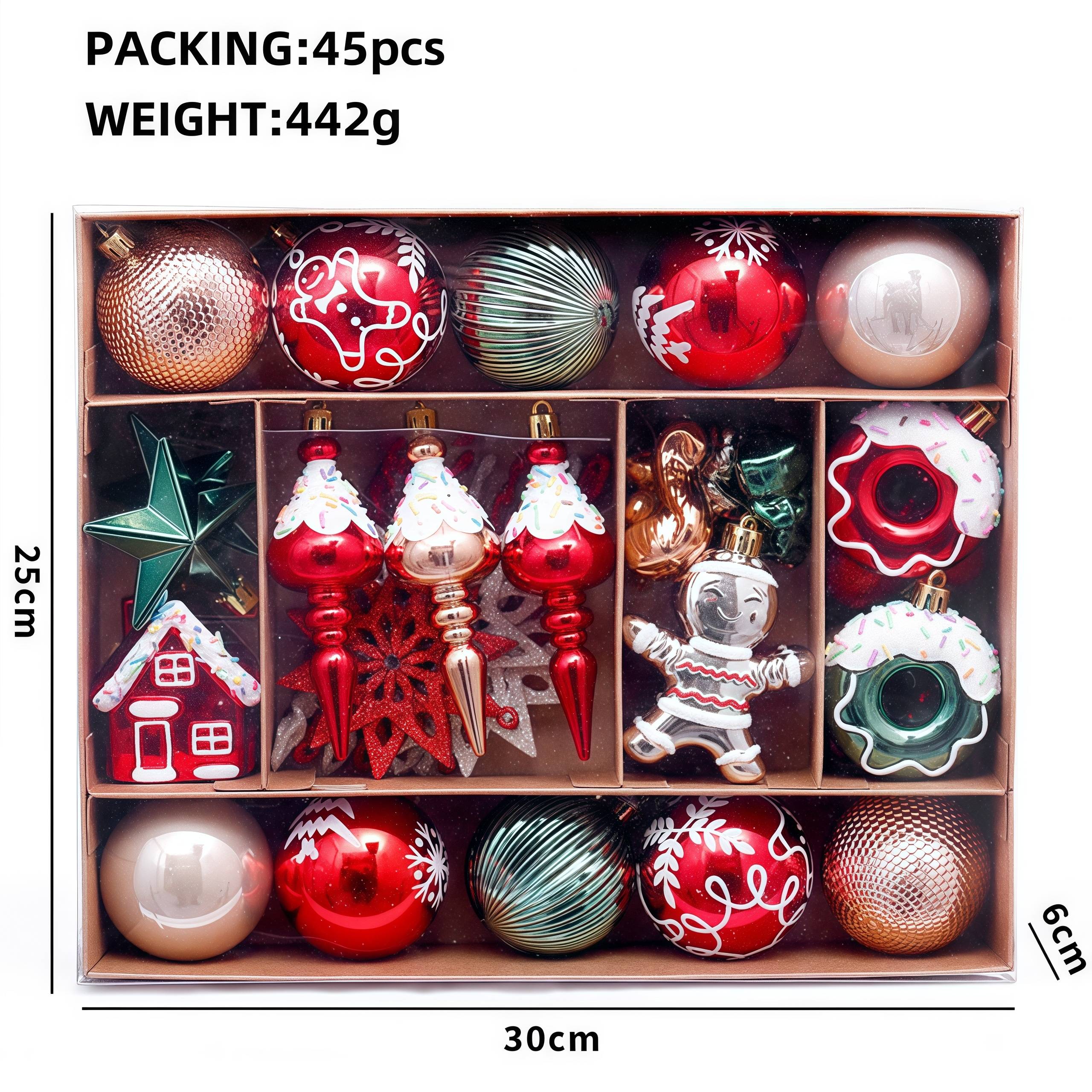 JAMITE Lot de 100 Boules de Noel d'or,Boîte de Boules de Noël en