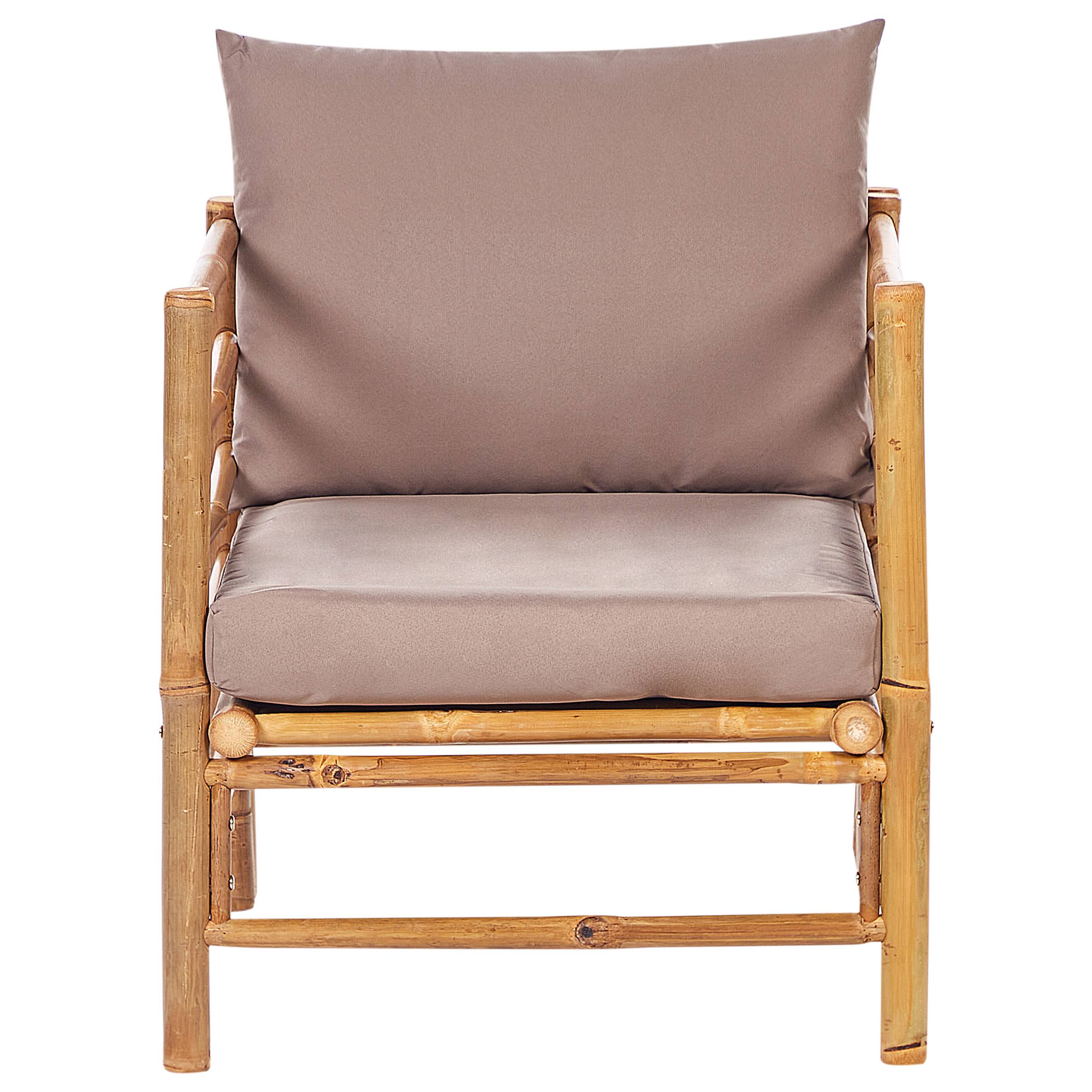 Beliani - Set de jardin, 4 Personnes Bambou Taupe CERRETO - Beliani - Imagen 7