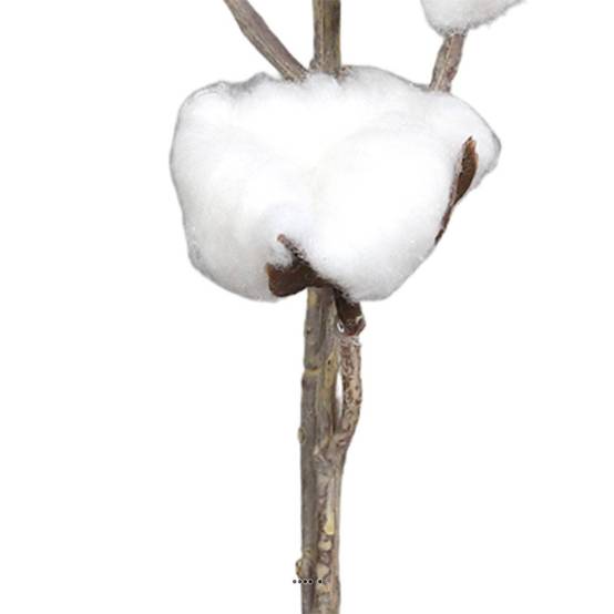 Branche de coton artificielle H 60 cm 6 tetes - Image 3