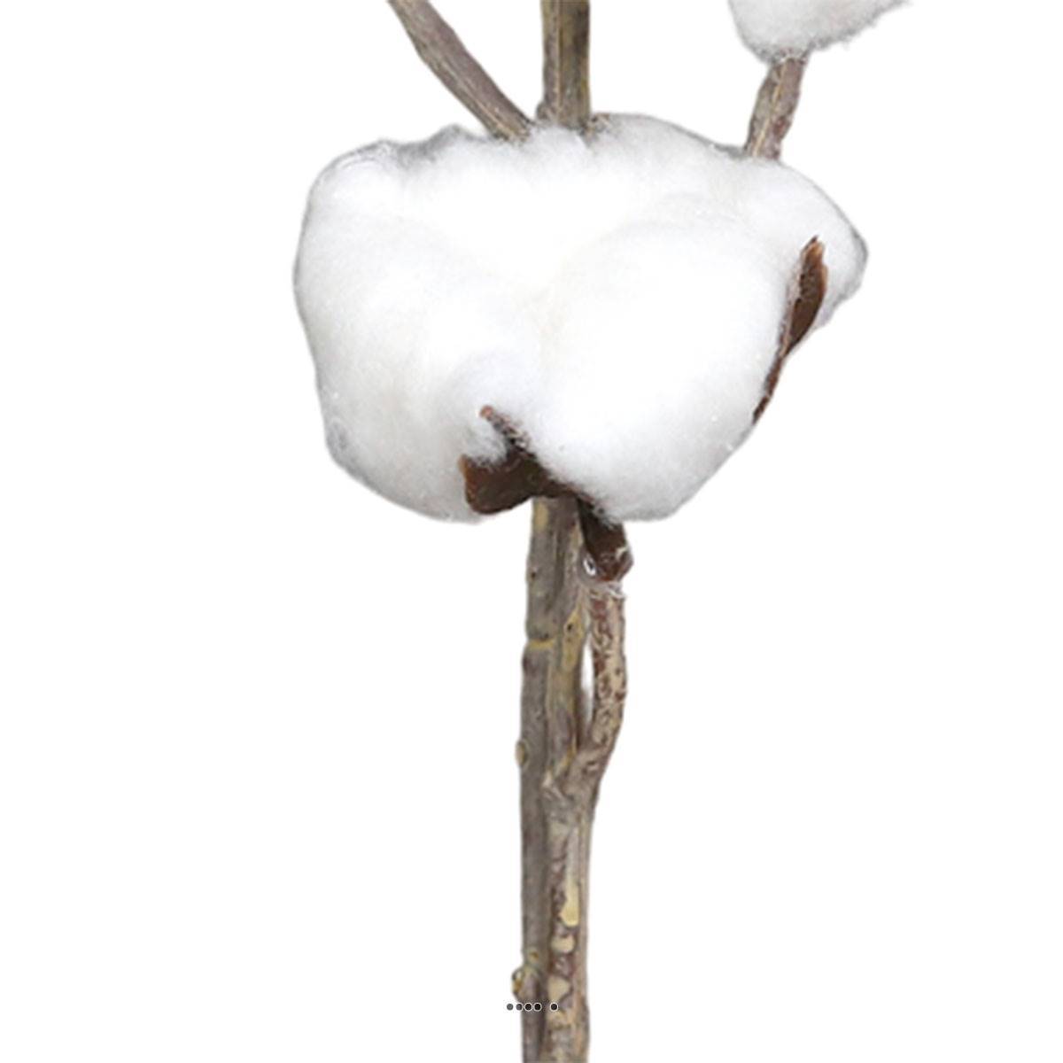 Branche de coton artificielle H 60 cm 6 tetes - Image 3