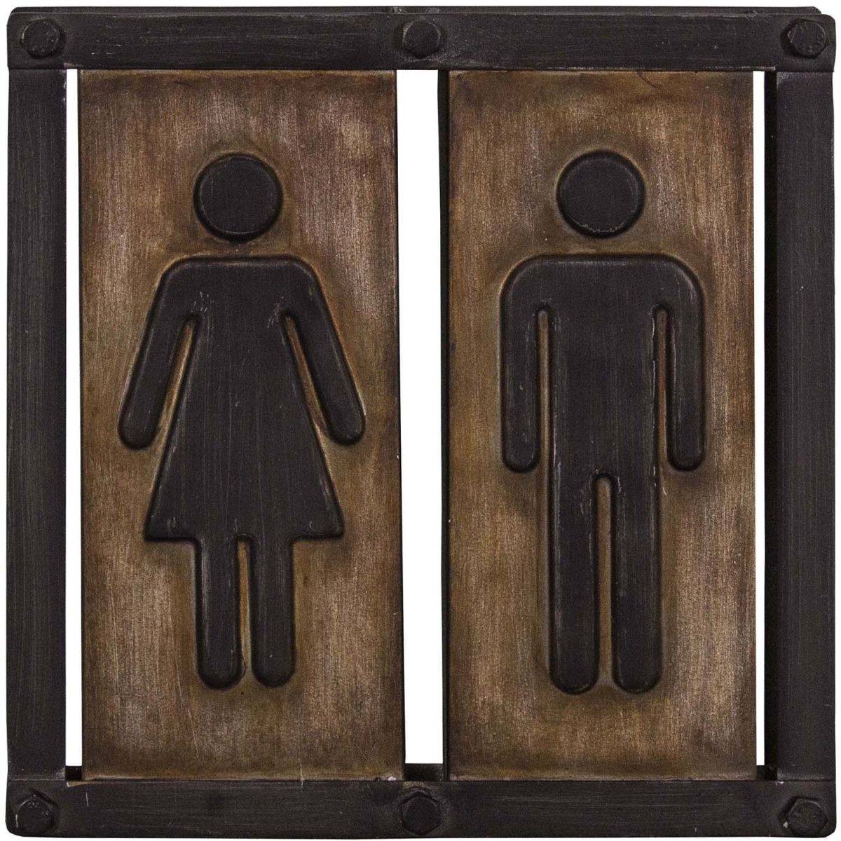 Antic Line Creations - Plaque industrielle Toilettes 21.5 cm Antic Line Créations - Imagen 1