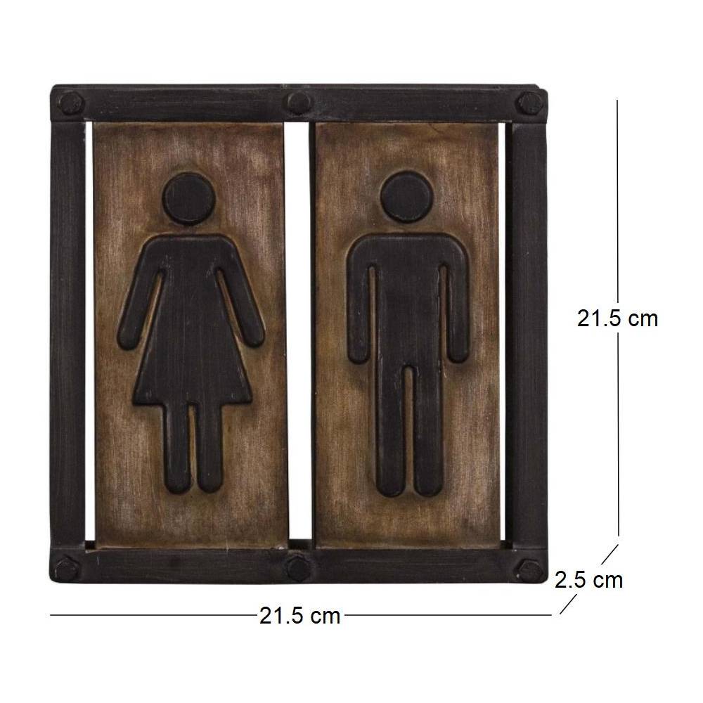 Antic Line Creations - Plaque industrielle Toilettes 21.5 cm Antic Line Créations - Imagen 2