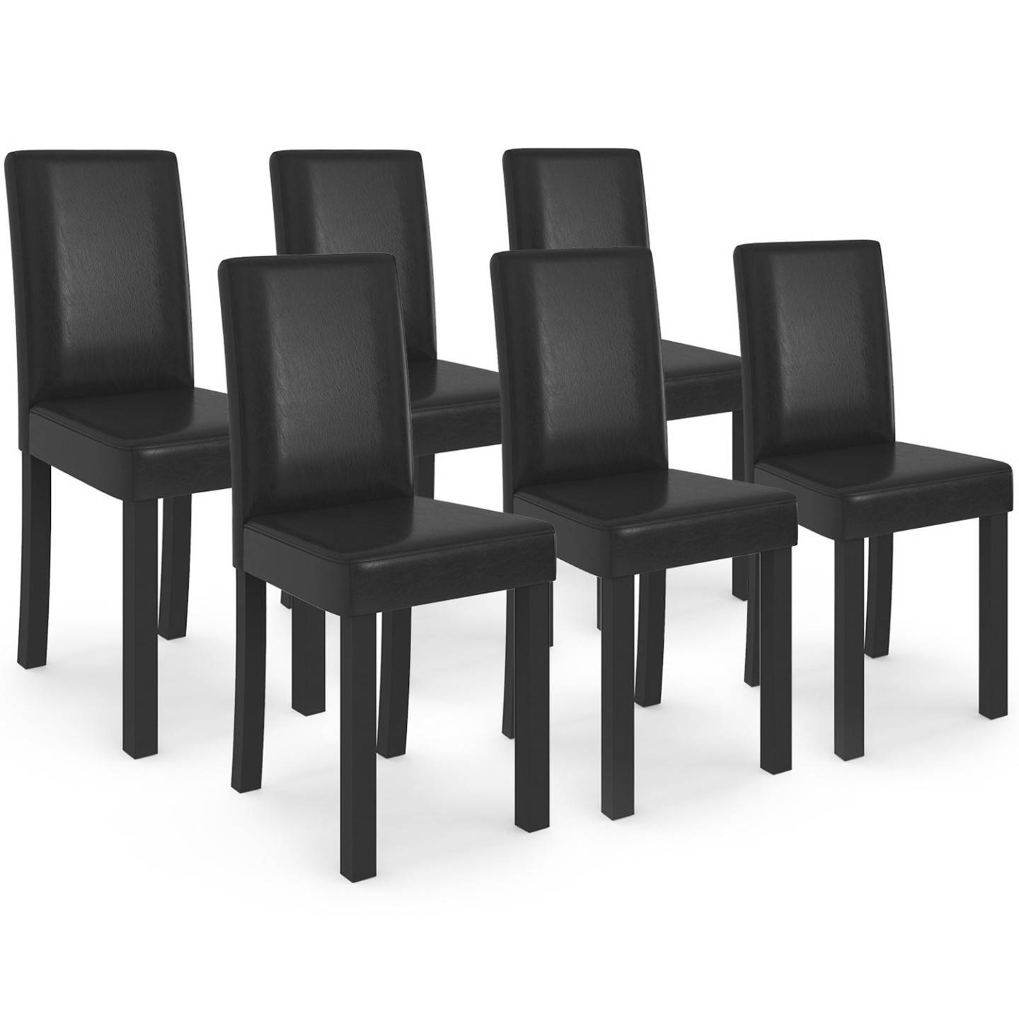 Lot de 6 chaises HANNAH noires pour salle à manger - Image 2