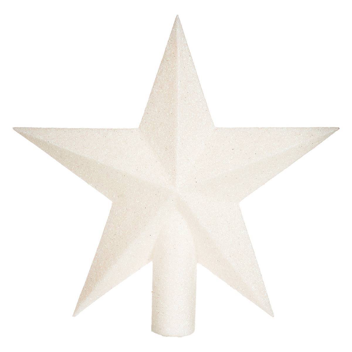 Fééric Lights & Christmas - Cimier étoile pailleté 22cm blanc - Feeric Lights & Christmas