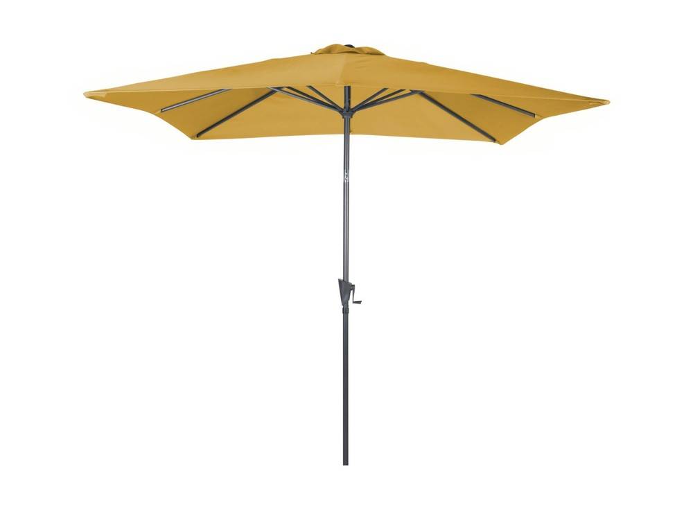 Proloisirs - Parasol recto Manivela inclinable - gris/curry 2.5 x 2.5 m PROLOISIRS