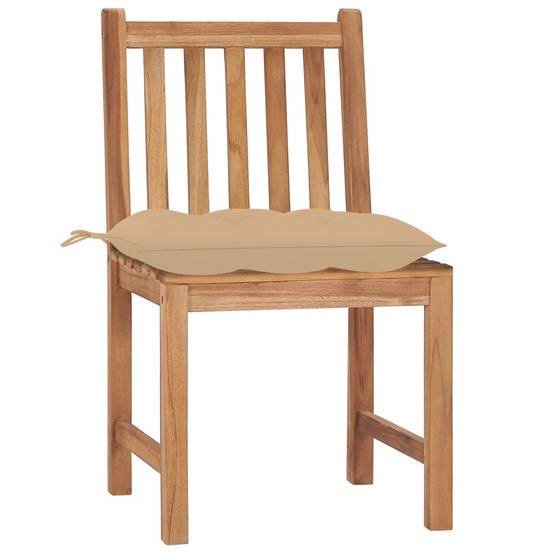 ComfortXL - Chaises de Repas Lot de 8 en Teck Durable avec Coussins Épais 7cm pour Table de Jardin Beige – ComfortXL Outdoor Living - Image 3