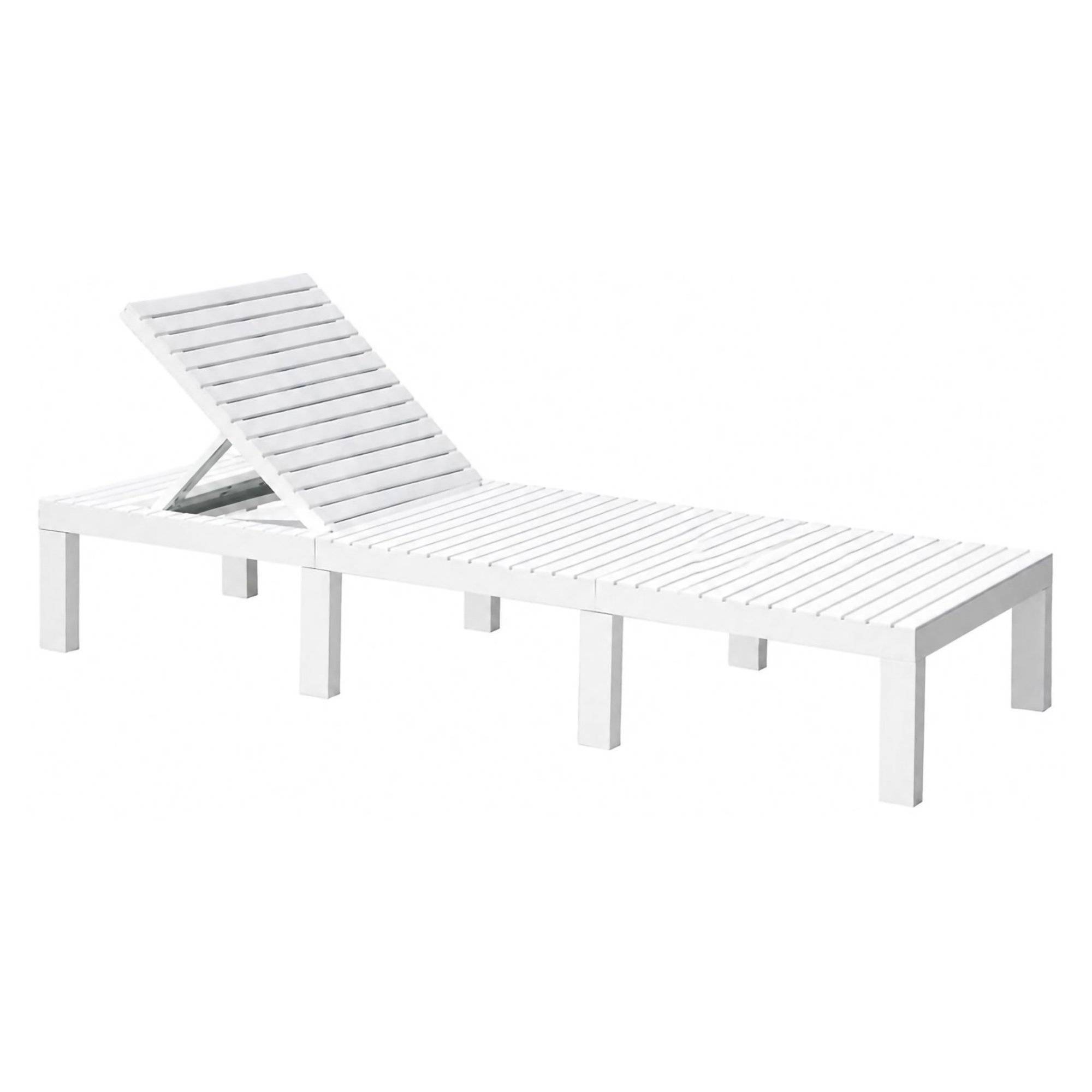 Dmora - Dmora Bains de soleil Caserta, Transat de jardin réglable, Lit d'extérieur, 100% Made in Italy, Cm 195x65h78, Blanc, avec emballage renforcé - Imagen 2