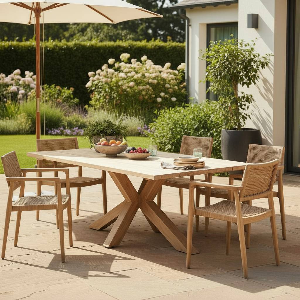Table en teck recyclé 240 cm, Conceptual - Gecko Jardin - Imagen 5
