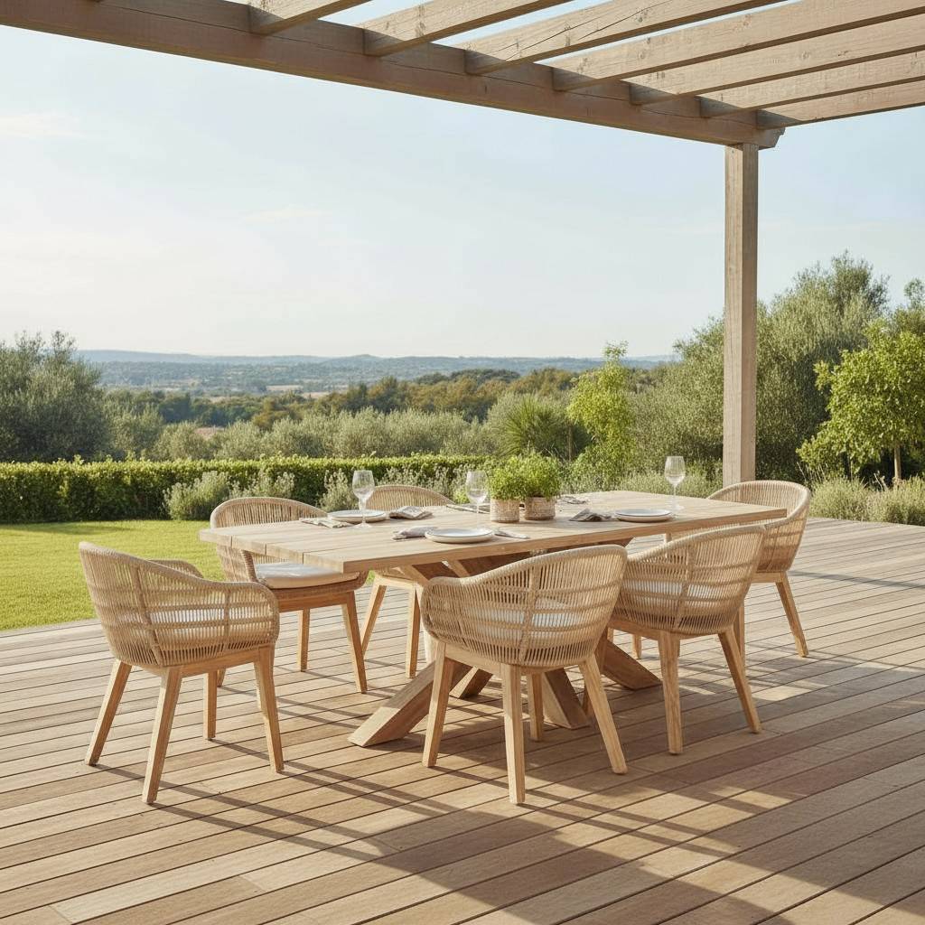 Table en teck recyclé 240 cm, Conceptual - Gecko Jardin - Imagen 7