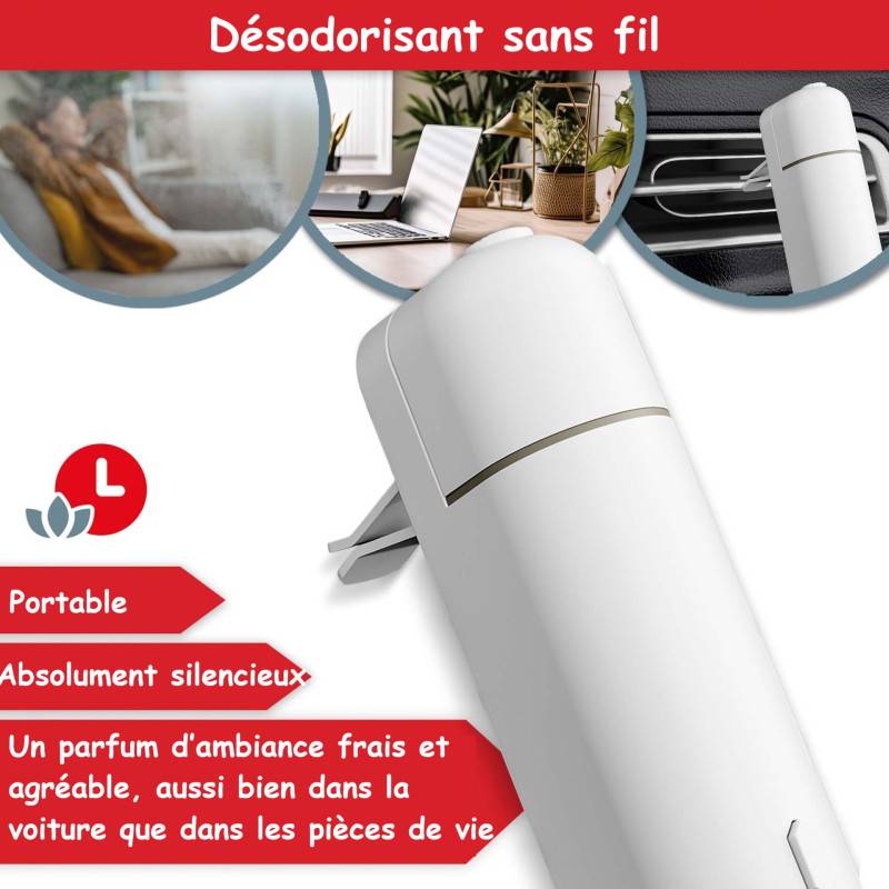 Diffuseur aromatique Blanc pour huile et parfum sans fil Idéal pour la voiture ou l'intérieur - Image 5