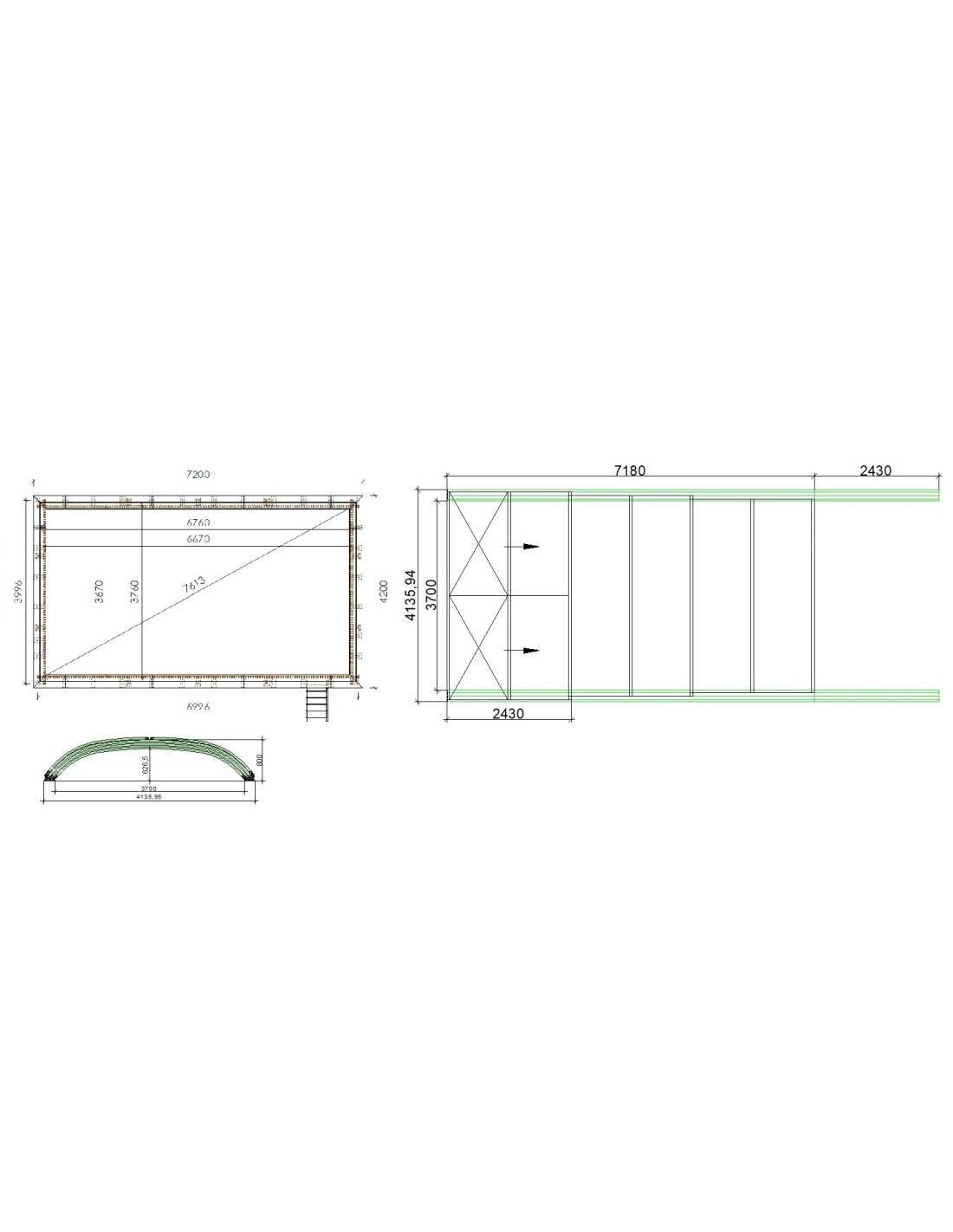 Altanka - Abri de piscine Horizon pour les modèles 7,20x4,20 m - BAS58, BAS758 - polycarbonate alvéolaire 8 mm - Couleur Ral7037 Gris  - ECO231 - Imagen 2