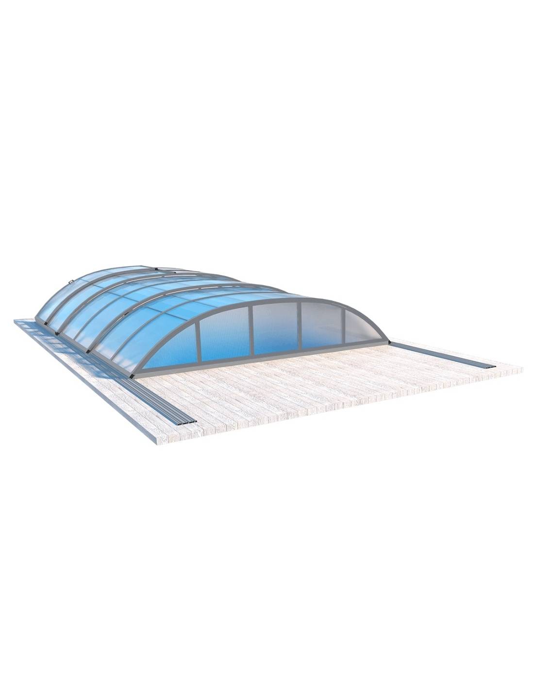 Altanka - Abri de piscine Horizon pour les modèles 7,20x4,20 m - BAS58, BAS758 - polycarbonate alvéolaire 8 mm - Couleur Ral7037 Gris - ECO231 - Imagen 3