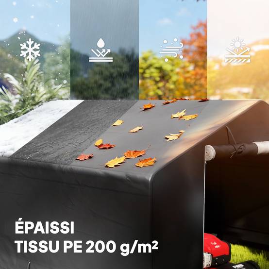 Abri de Jardin Tente de Stockage Imperméable pour Moto 300 x 300 x 210 cm Porte Enroulable - Image 7
