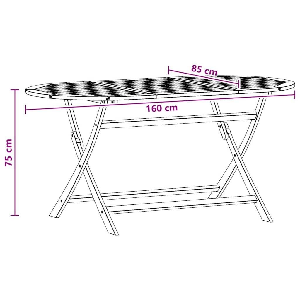 PANGIVO - Table pliable de jardin bois d'eucalyptus massif 160 x 85 x 75 cm - PANGIVO - Image 6