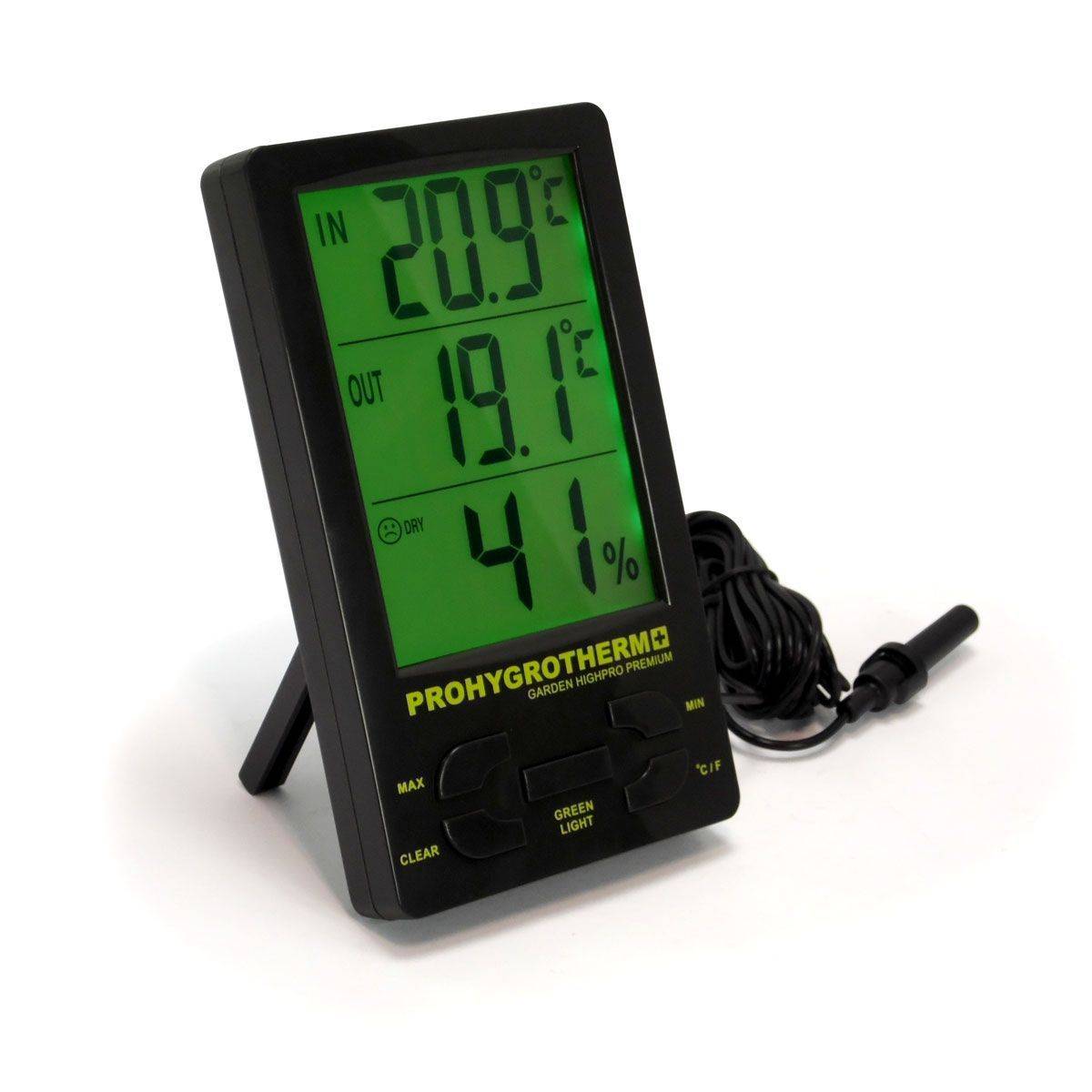 Thermomètre / Hygromètre PRO Digital avec sonde de T° - Garden HighPro - Image 1