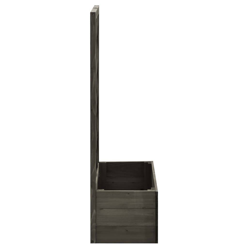 Helloshop26 - Jardinière à treillis de jardin gris 50 x 25 x 90 cm bois de sapin - Imagen 3