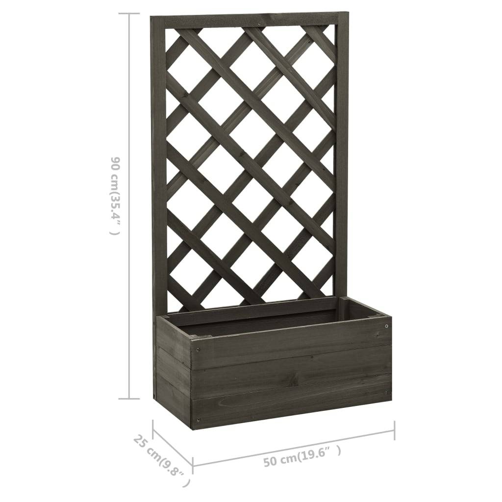 Helloshop26 - Jardinière à treillis de jardin gris 50 x 25 x 90 cm bois de sapin - Imagen 6