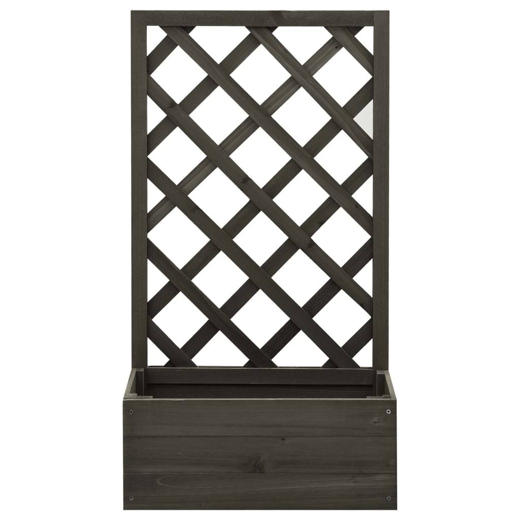 Helloshop26 - Jardinière à treillis de jardin gris 50 x 25 x 90 cm bois de sapin - Imagen 2