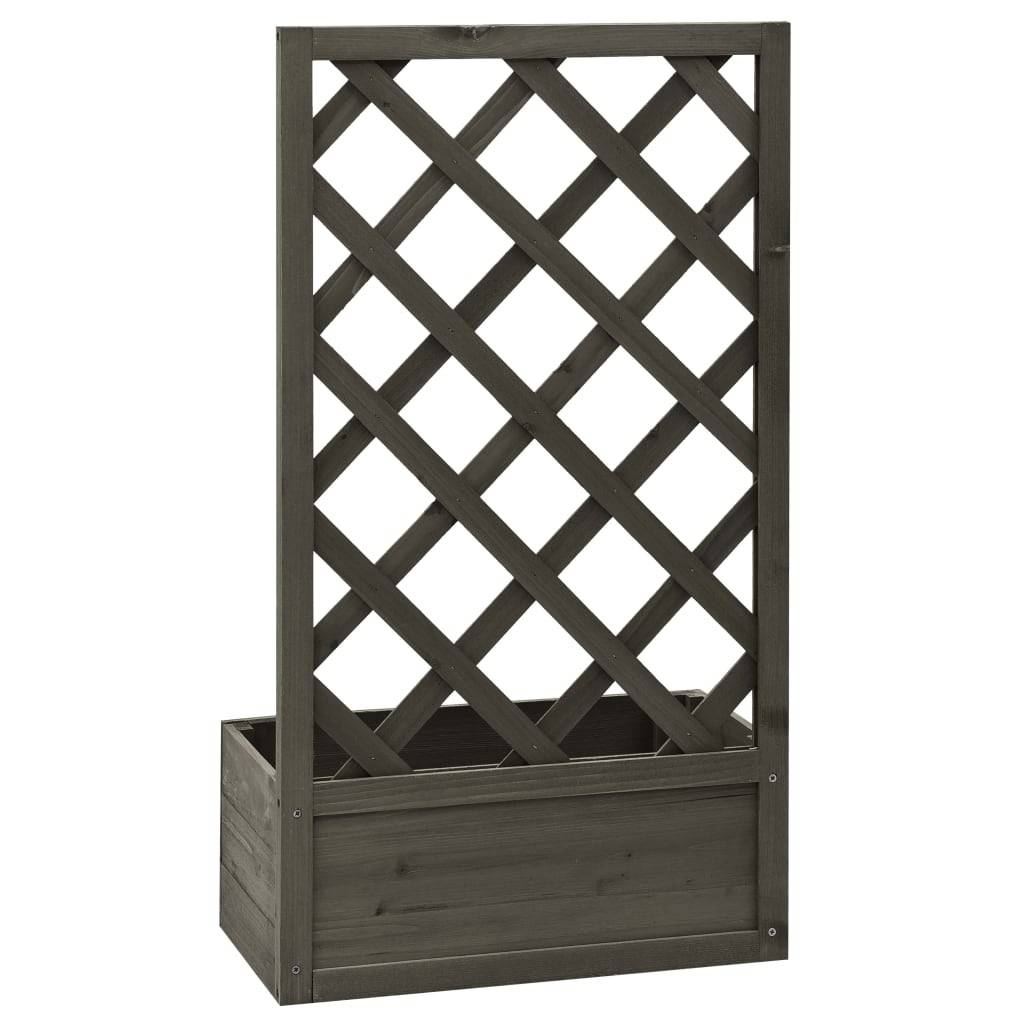 Helloshop26 - Jardinière à treillis de jardin gris 50 x 25 x 90 cm bois de sapin - Imagen 4