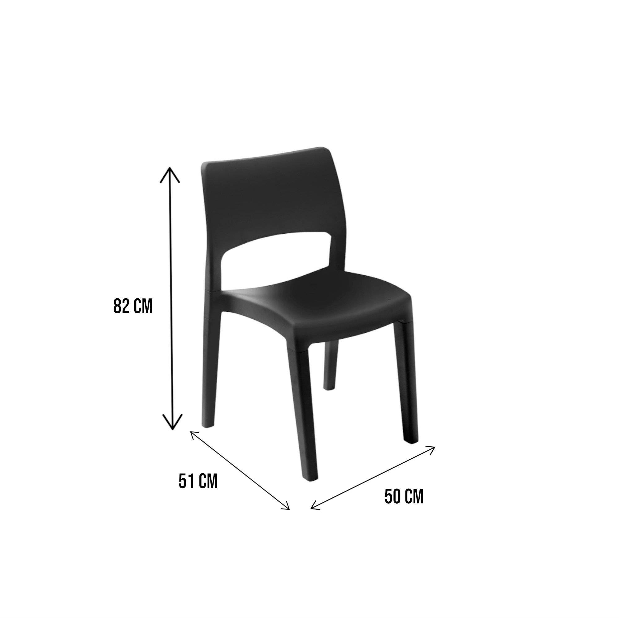 Dmora - Chaise d'extérieur Tropea, Chaise pour table à manger, Fauteuil d'extérieur, Siège de jardin, 100% Made in Italy, 50x51h82 Cm, Anthracite - Imagen 3
