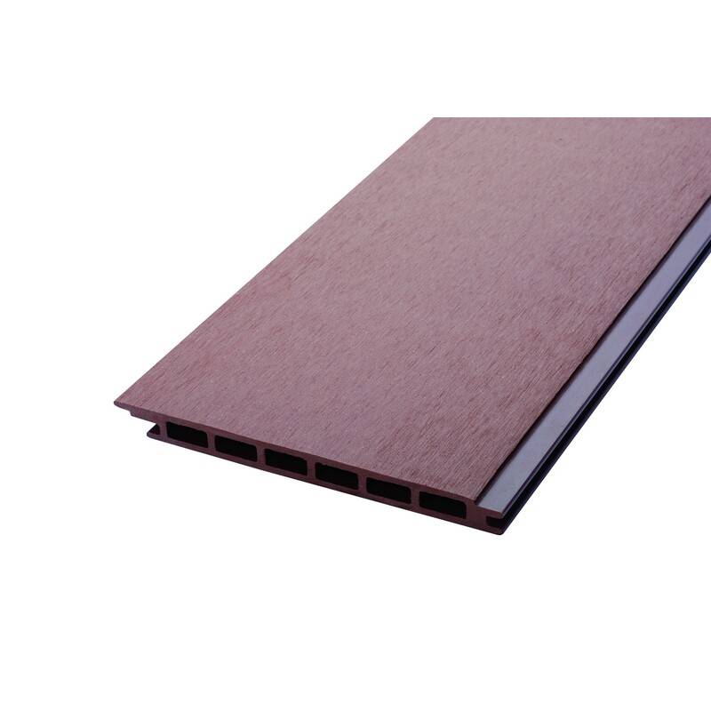 Lame bardage bois composite alvéolaire L 270 cm / l 17,1 cm / E 1,5 cm - Brun rouge