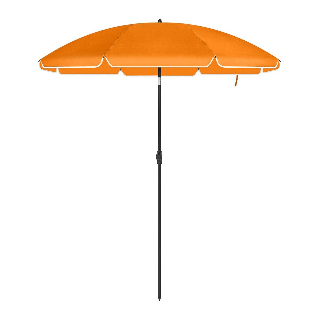 Helloshop26 - Parasol de jardin ø 2 m ombrelle protection upf 50+ inclinable portable résistant au vent baleines en fibre de verre avec sac orange - Imagen 1