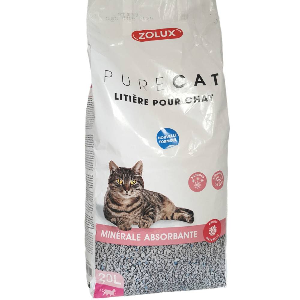 Zolux - Litière pure cat minérale absorbante parfumée 20 litres soit 13 kg pour chats - Imagen 1