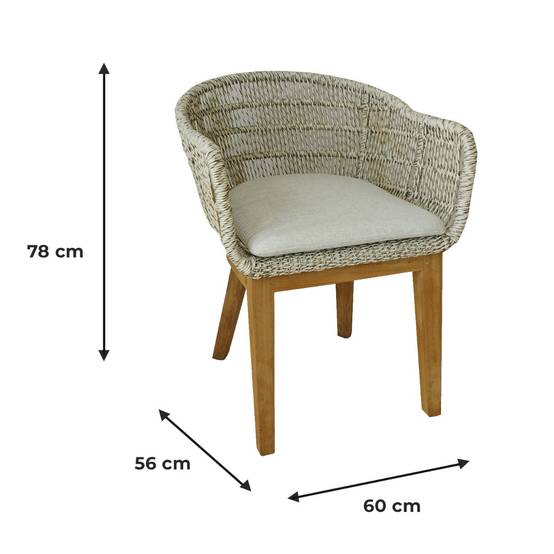 Fauteuil en résine tressée grise chiné Lounge avec coussin - Gecko Jardin - Imagen 5